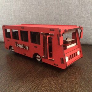 Модель лазерной резки автобуса в стиле Лондона