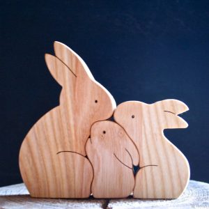 Макет лазерной резки с изображением зайчиков