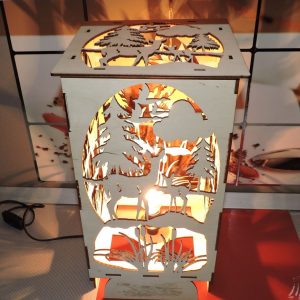 Лазерная резка ночника с природным дизайном