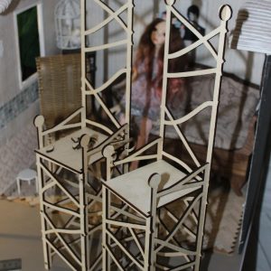 Макет для лазерной резки трона для кукол с деталями конструкции