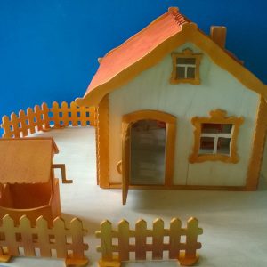 Макет избушки с колодцем для лазерной резки