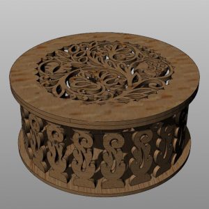 Круглая шкатулка для лазерной резки