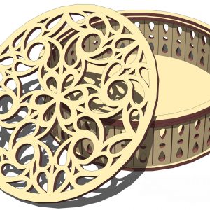 Макет лазерной резки для коробочки с оригинальным дизайном