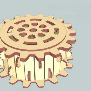 Макет коробки с элементами шестерен