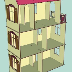 Уникальный кукольный домик с балконом