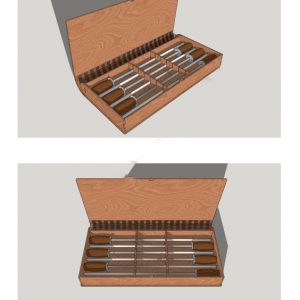 Макет коробки для хранения шампуров с оригинальным дизайном для лазерной резки