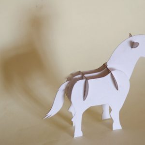 Макет лазерной резки деревянного коня для детских игрушек