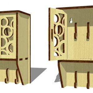 Ключница в виде шкафчика для лазерной резки