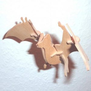 Макет 3D пазла с изображением летучей мыши для лазерной резки