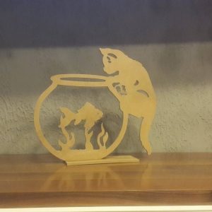 Сувенир в виде котёнка и рыбки