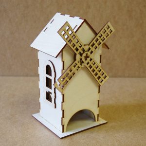 Макет чайного домика в виде мельницы для лазерной резки