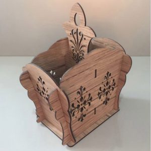 Макет лазерной резки коробочки для кухни с оригинальным дизайном