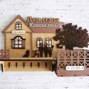 Макет ключницы с элементами дерева