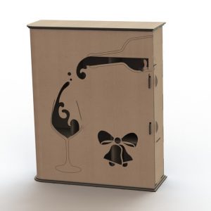 Лазерно вырезанный макет коробки для вина с элегантным дизайном