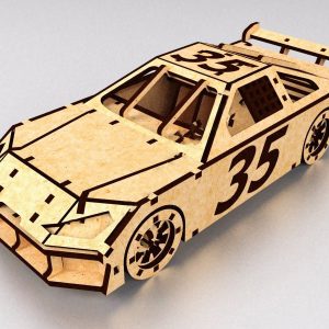 Макет 3D пазла для лазерной резки в стиле NASCAR