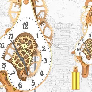 Макет настенных часов с оригинальным дизайном