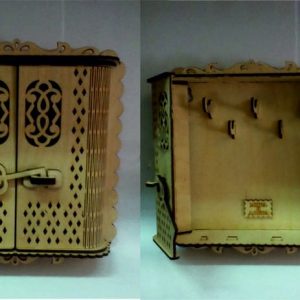 Макет лазерной резки для ключницы с декоративным элементом в виде ключика