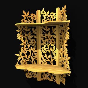 Стильный макет угловой полки в виде веточек