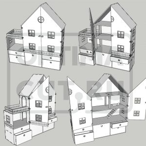Макет кукольного дома для лазерной резки