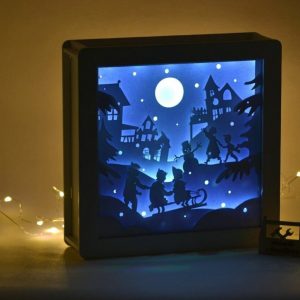 Макет светильника "Зимние развлечения" для лазерной резки