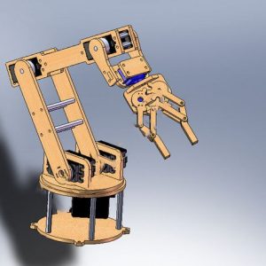 Макет роборуки на сервоприводах для лазерной резки