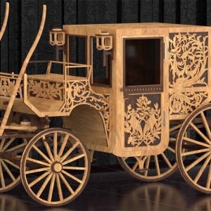 Детализированный макет кареты с резными элементами