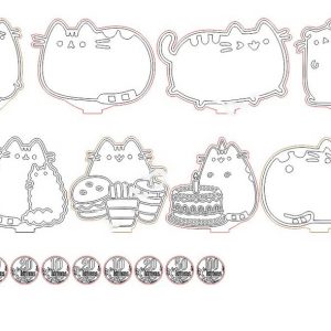 Макет подставки для раскрашивания с изображением котов