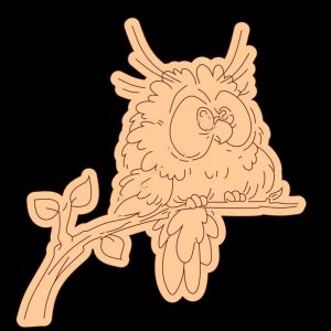 Макет магнита для лазерной резки с изображением совы