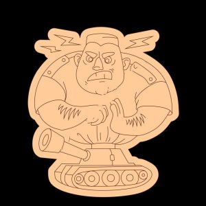 Макет для лазерной резки с изображением злого танкиста