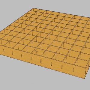 Макет лотка на 100 ячеек для лазерной резки
