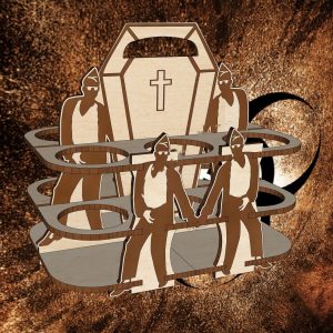 Креативный макет переноски для пива с юмористическим дизайном