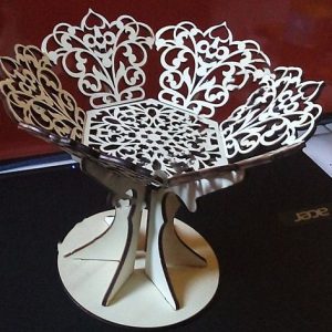 Макет вазочки для сладостей с оригинальным дизайном для лазерной резки