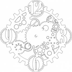 Стильный макет часов для лазерной резки