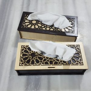 Макет салфетницы с цветочным дизайном для лазерной резки