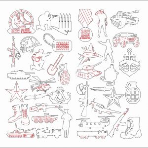 Макет для лазерной резки с армейскими высечками