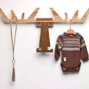 Макет вешалки с дизайном лося для лазерной резки