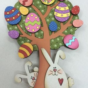 Макет дерева для Пасхи с декоративными элементами для лазерной резки