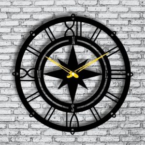 Макет лазерной резки для часов с дизайном в виде компаса