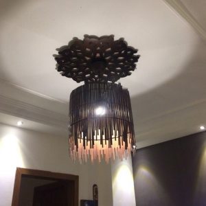 Макет лазерной резки декоративной люстры с изысканным дизайном для освещения.