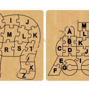 `"Макет лазерной резки английского алфавитного пазла