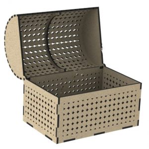 Макет коробки с кружочками для лазерной резки