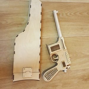 Макет модели маузера для лазерной резки - детализированная 3D модель оружия