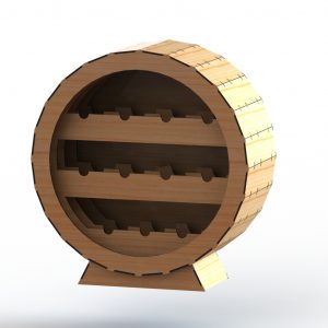 Макет мини-баров для вина с лазерной резкой — три стильные подставки с элегантным дизайном