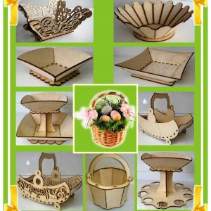 Макет для лазерной резки набора тарелок и ваз для фруктов