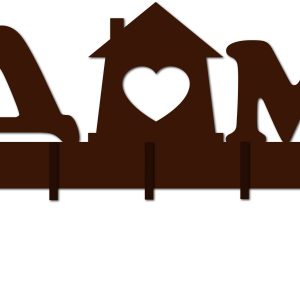 Ключница в форме дома с лазерной резкой