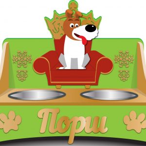 Макет подставки с дизайном короны для лазерной резки