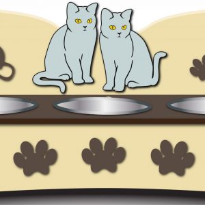 Макет для лазерной резки подставки с изображением котят