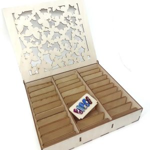 Макет лазерной резки бокса для дизайна ногтей с разделениями для инструментов и аксессуаров