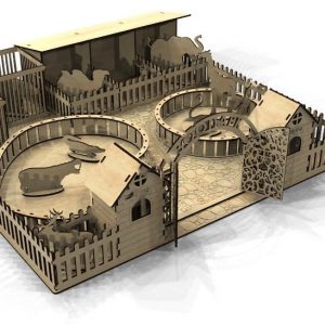 Макет для лазерной резки с изображением зоопарка