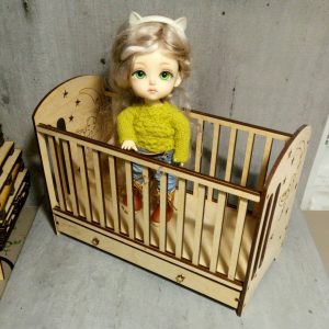 Макет лазерной резки кукольной кроватки